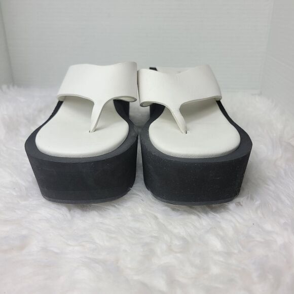 Frame Le Ocean Womens Sandals Size 7 Modern Chunky Wedge Platform Thong Shoes - Picture 2 of 10